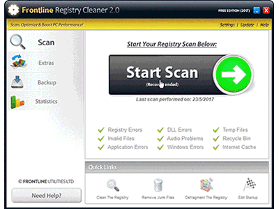 Frontline Registry Cleaner 2.0 UI 2.0 cleaner frontline mockup registry ui