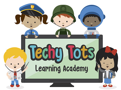 Techy Tots Logo children daycare logo