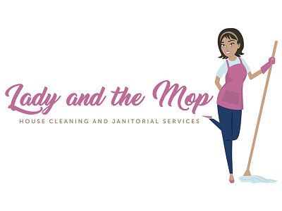 Lady and the Mop Logo house cleaning logo maid mop