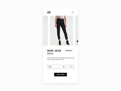 AE Mobile Design american eagle app clothes clothing design jeans mobile mobile app mobile app design ui ux