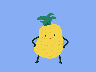 Mr.pineapple's philosophy animation cute design flat gif pineapple