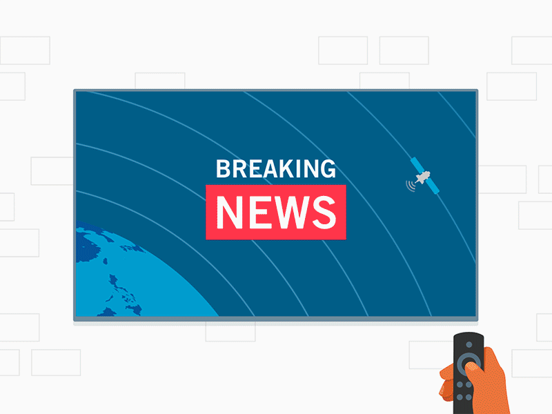 TV News adobe illustrator after effects animation animation 2d computer data file gif hand illustration loop motion design motion graphics news shape layers storm television theft tsunami tv