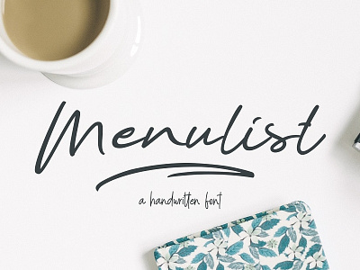 Menulist Typeface fonts handmadefont handwritten modern script signature