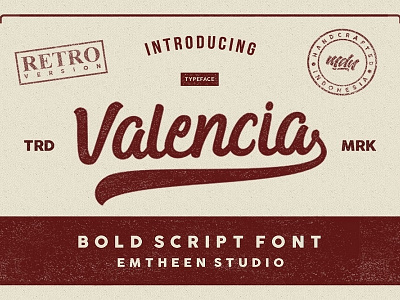 Valencia Typeface font retro script vintage