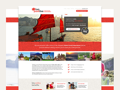 Travel Insurance Visuals for TPF branding digital insurance landing pattern travel ui webdesign