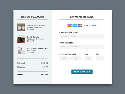 Dailyui 002 — Credit Card Checkout