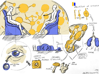 Dilate - Living Room animation bio data biomorphic chemical design drawing flat illustration ink art logo procreate sketch ui ux vector wearable tech