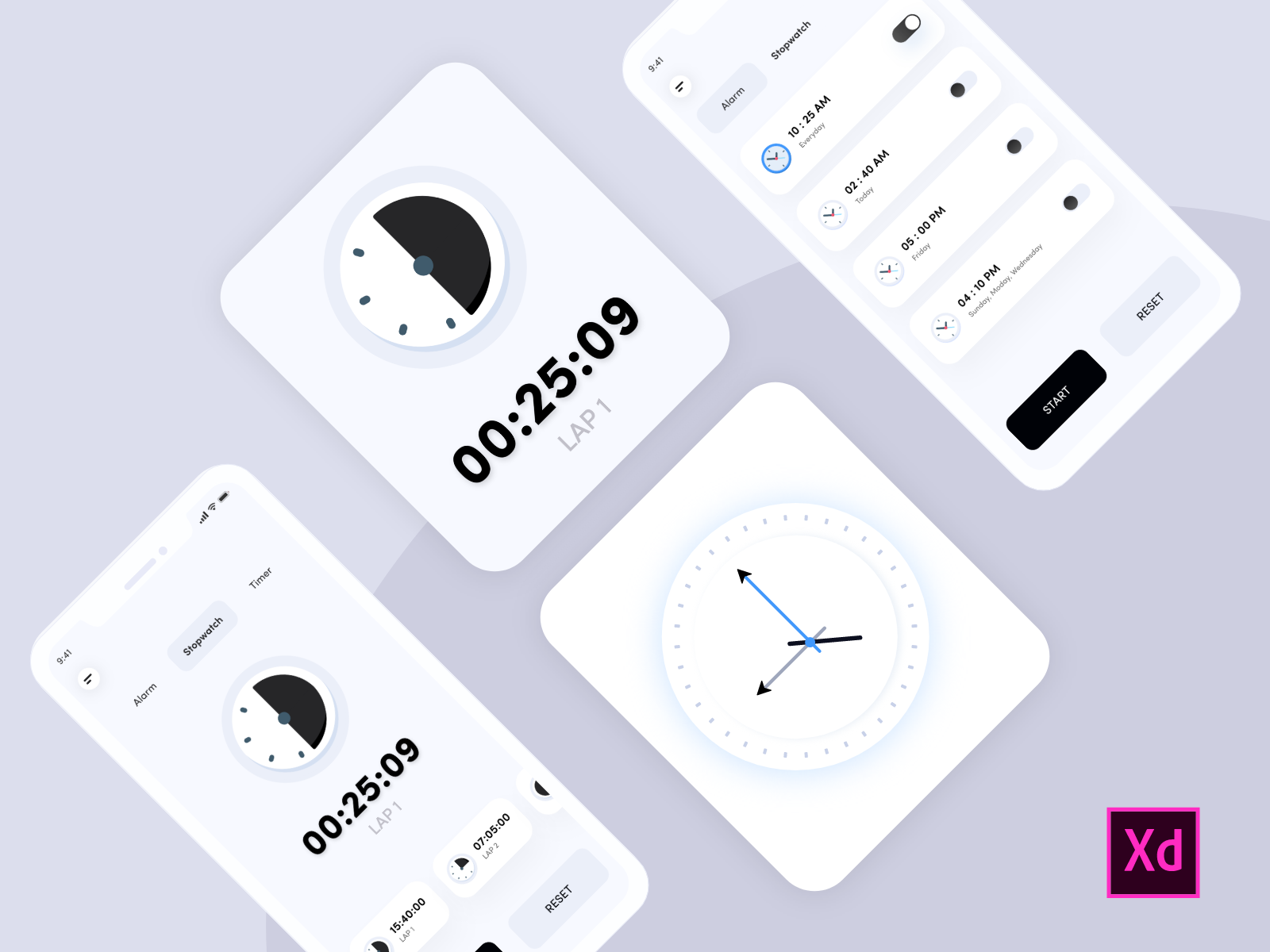Clock App UI/UX by Husain Millwala on Dribbble