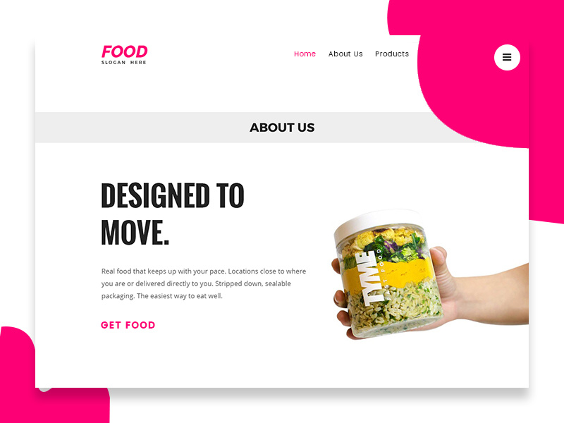 Food Company site by Husain Millwala on Dribbble