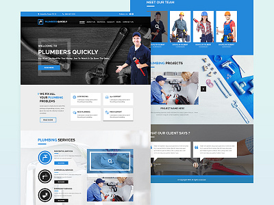 Landing Page landing page plumbing ui ux web mobile design website design