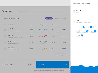 Side drawer admin panel design drawer filter tag ui ux website