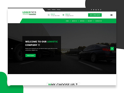 Logistic Website design homepage landing page ui ux web mobile design website