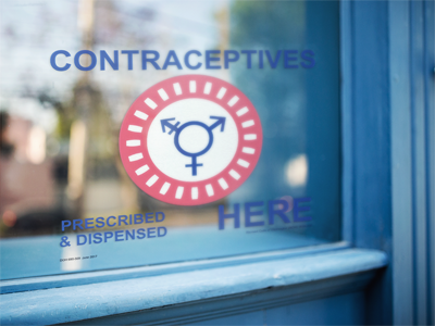 Window Logo branding contraception decal graphic design health health logo logo medical public health sticker window decal