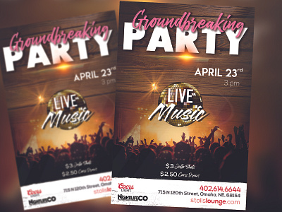 Party flyer design editing flyer hellodribble typography vector