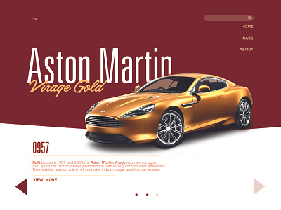 Web Product Catalog (Car) aston martin branding catalog editing hello dribble illustration maroon photo photoshop typography ui ux vector