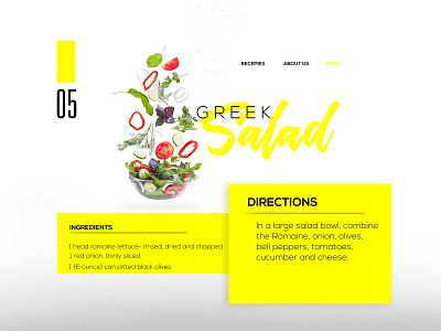 Recipe landing page app branding catalog design editing food food and beverage illustration illustrator photoshop typography ui vector web