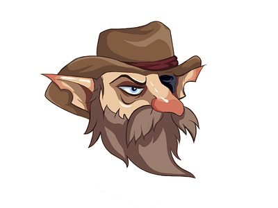 Angry man with beard --day 7 avatar cartoon cowboy hat pirate