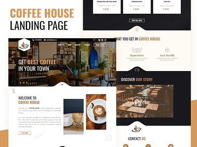 Coffee House Landing Page UI coffee coffeehouse coffeeui designinspiration dribbble elegantdesign graphicdesign landingpage ui ux uidesign uitrends uiux userexperience userexperiencedesign userinterface uxdesign webdesign website design webui webuiuxdesign