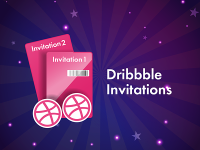 Two Dribbble Invitation cards creative designers draft dribbble giveaway invitation invite invites players two winners