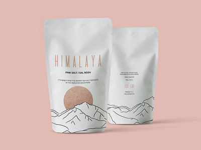 Himalaya Pink salt branding design graphic himalaya illustration minimal mockup nature packaging packaging mockup pink salt typography