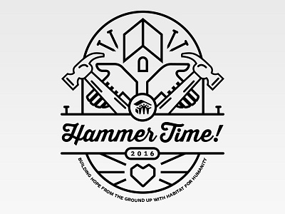 Habitat For Humanity apparel clean design event font habitat hammer humanity line art logo script shirt