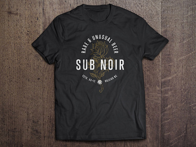 Sub Noir Design on Shirt apparel beer black brewing gold noir rare rose shirt unusual