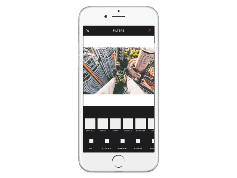 InstaSize Sharing animation app gif ios iphone material mobile origami prototyping share ui ux