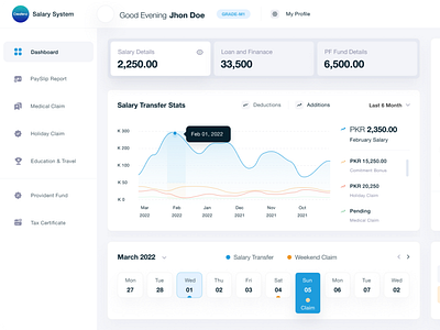 Salary System dashboard employee system graphic design ui ux