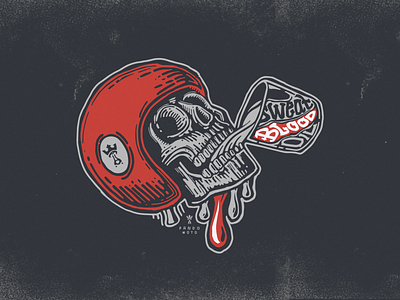 Pandomoto - Sweat, blood & oil bike blood cafe racer design drawing illustration motor oil motorbike oldschool procreate raw skull skull and crossbones sweat