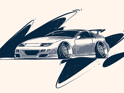 Nissan 300zx black car drawing grey illustration ipad nissan procreate raw sketch stance tuning