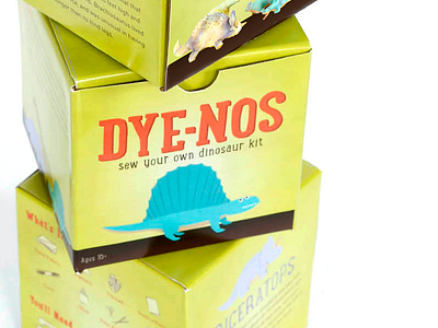 Dye-Nos Final Packaging branding dinosaur diy illustration kids kit packaging sewing