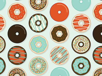 020/100 100daysofpatterndesign donuts doughnuts pattern repeat surface design treat