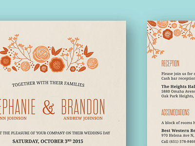 Wedding Invites - Final floral flowers invitation pattern vector wedding