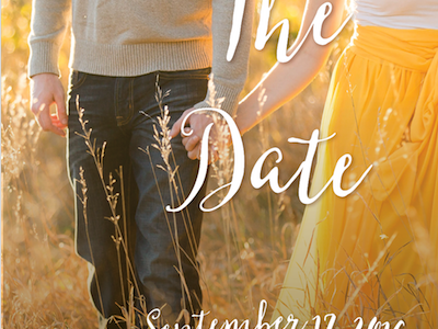 Save the Date invitation print save the date script wedding wip yellow