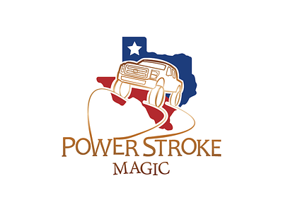 Power Stroke Magic black car gold line luxurious map red stroke texas wheels