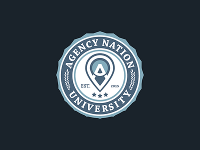 Agency Nation University academic blue business circle classic consulting emblem serif university