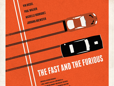 The Fast and The Furious car fast furious illustration movie poster
