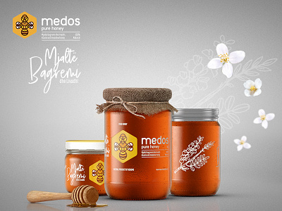 Medos Honey - Branding advertising brand identity design label design naming packaging photoshooting