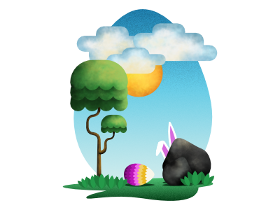 Easter bunny easter egg landscape tree