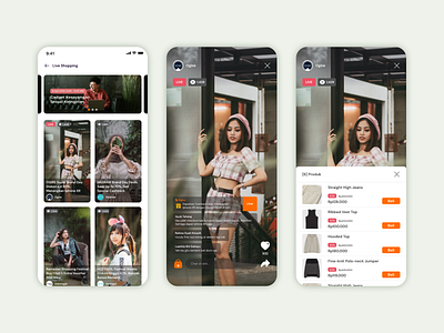 Live Streaming Platform app clean commerce design interface iphone live mobile shop shopping shopping app streaming ui ux video youtube