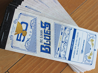 St. Louis Blues 16-17 Season Tickets blues foil hockey nhl paper season tickets sports st. louis typography vintage