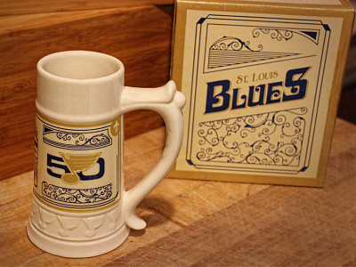St. Louis Blues 2016-17 Beer Stein blues bud light logo nhl ornate package design promotional item social media sports design st louis typography vintage