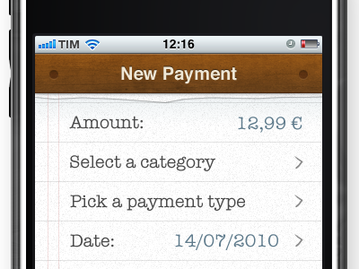 Payment Top iphone list paper texture wood