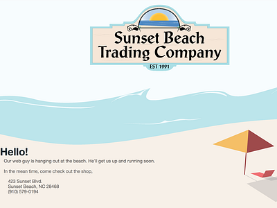 Sunset Beach Trading Company Website beach illustration ocean splash page website wip