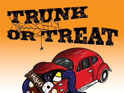 VW beetle Trunk or Treat illustraion