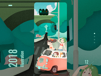 Safe trip cute illustration