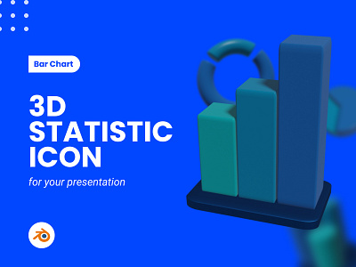 3D Statistic Icon for your presentation / Business Product / Bar