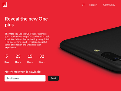 OnePlus 5 landing page concept countback landing page mockup oneplus product promotion ui usability testing user interface user journey ux ux design agency wireframing