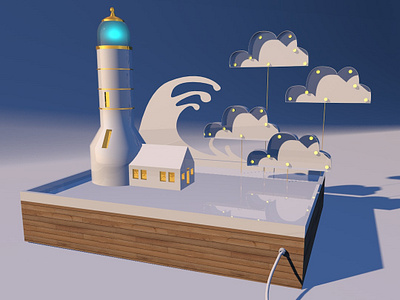 lightHouse cinema 4d design illustration