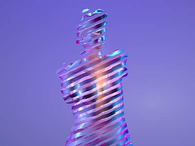 Gr. animation cinema4d purple statues